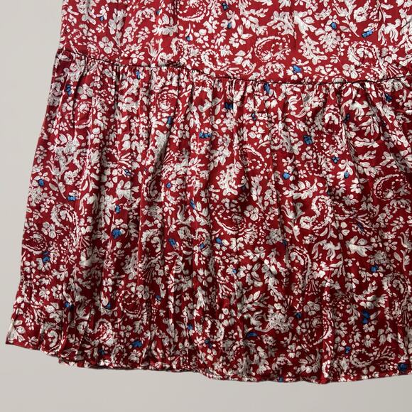 Zara Skirt Women's Size XS Midi Ditsy Floral A-line Flare Slits Side Cottage - Picture 5 of 5